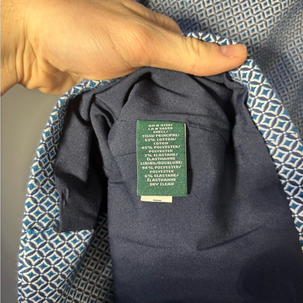 Lauren Ralph Lauren Diamond Pattern Cotton Blend Blazer Womens Size 14W - Picture 4 of 5